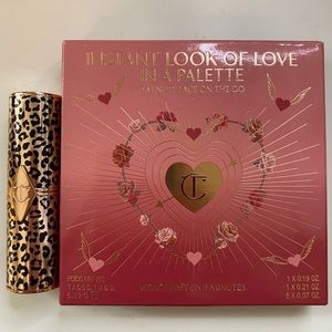 charlotte tilbury instant look of love in a palette and glowing jen lipstick